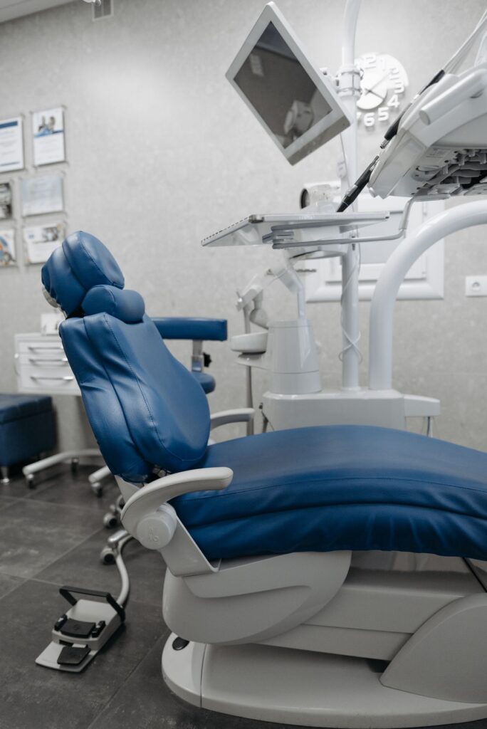 Dental chair and equipment in a clinic